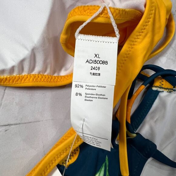 NEW CUPSHE Yellow Wrap Front & Floral Print Tie Side Bikini Set SIZE XL - Picture 4 of 5